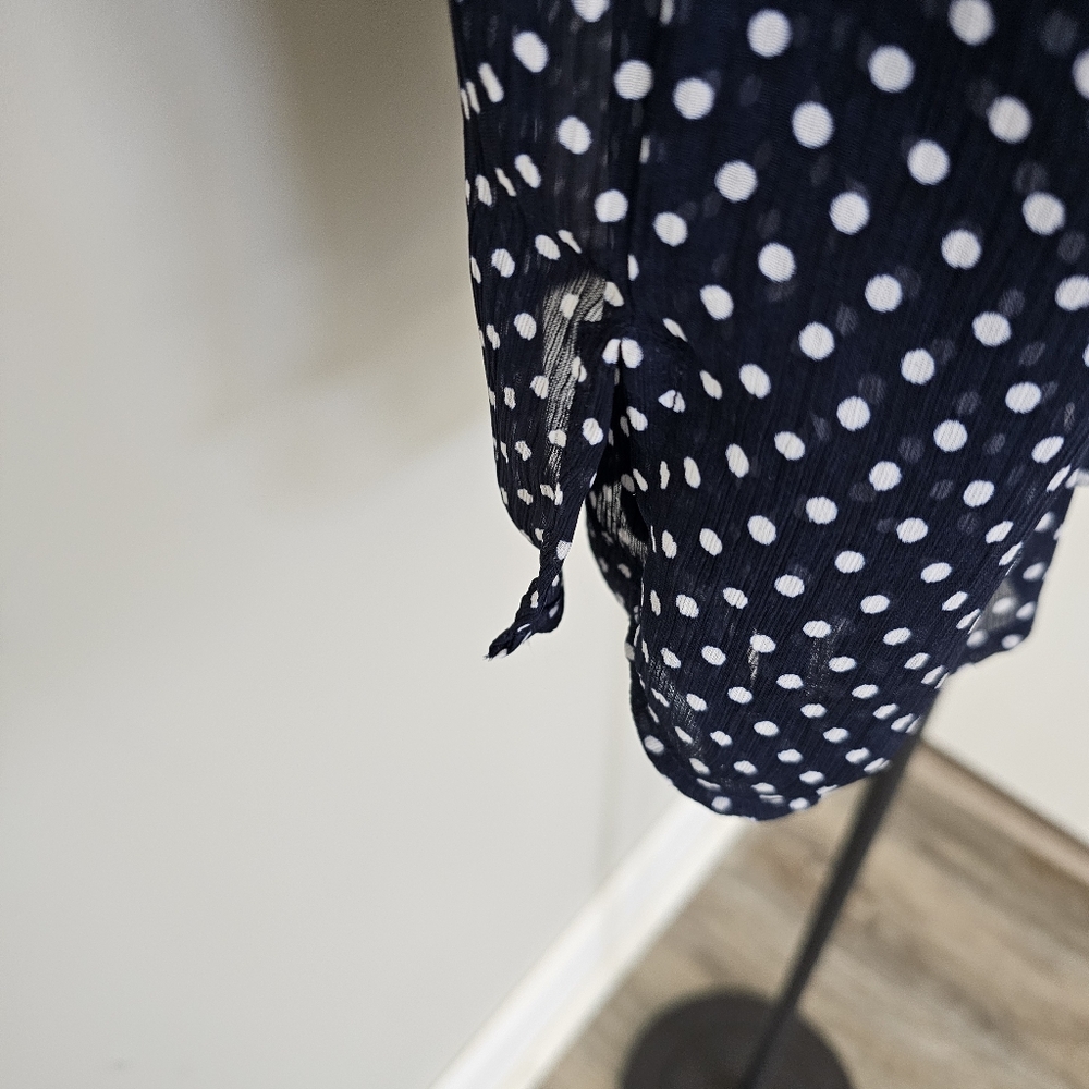 Draper's & Damon's Blue And White Polka Dot 2 Piece Tank And Blouse Large - Picture 3 of 6
